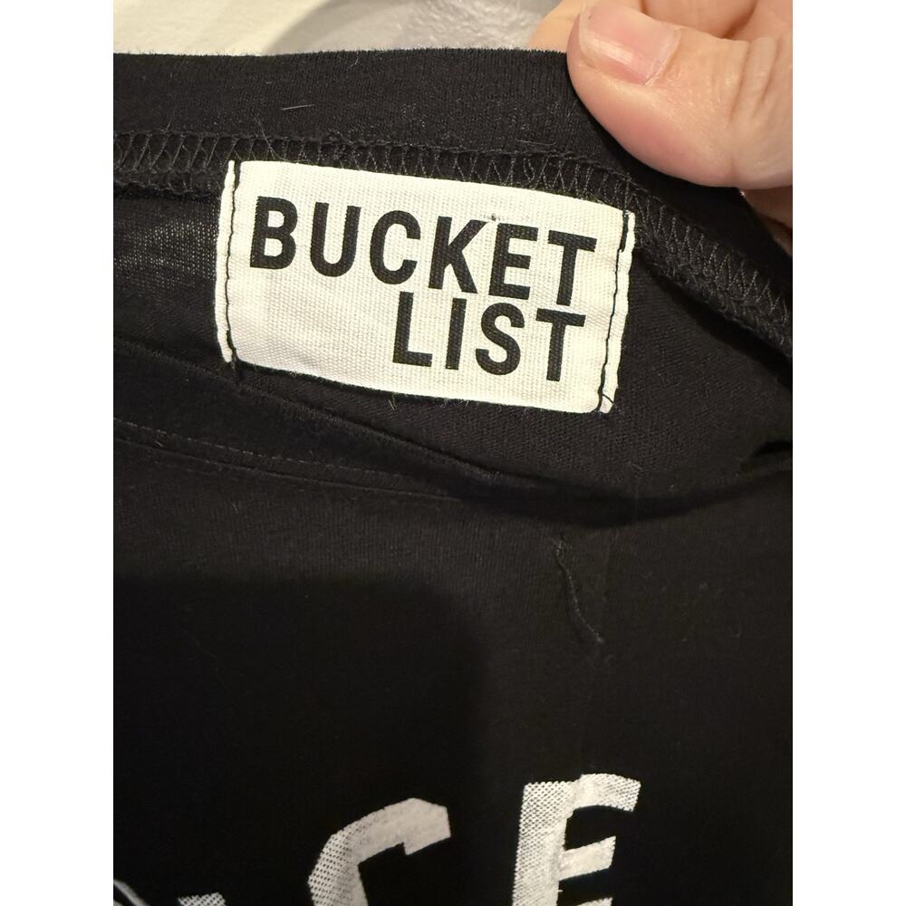 Bucket List Cropped Black Nice Is The New Cool Top Sz L Boxy Oversized Relaxed - Picture 4 of 10